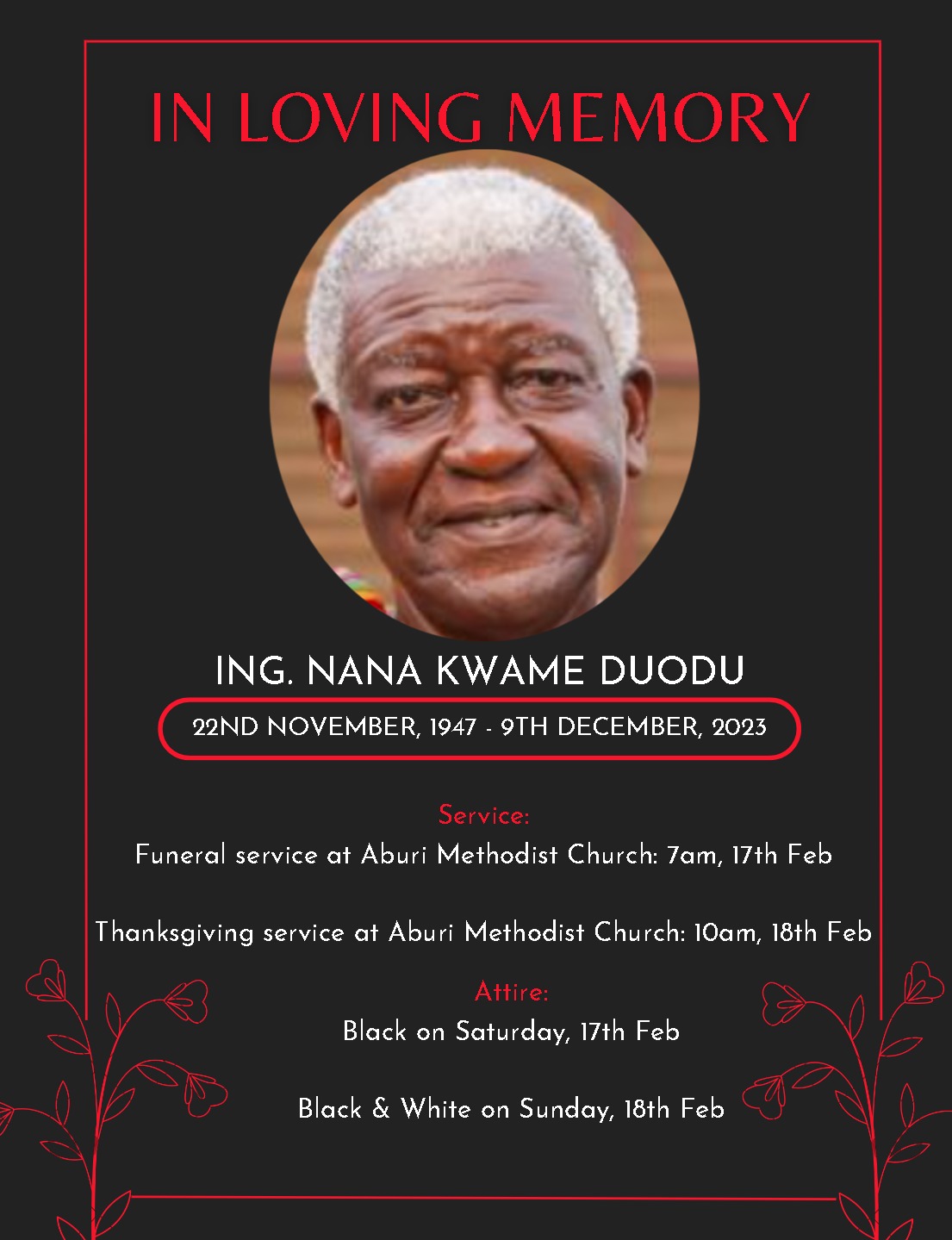 Funeral Announcements Ghana Institution of Engineering