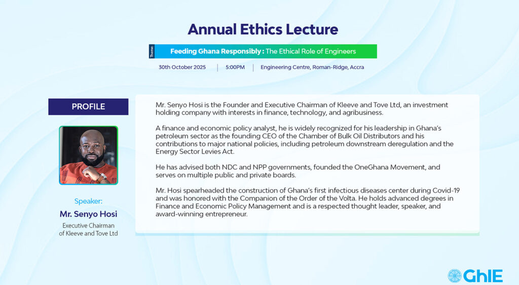 Take a seat at the stage of policy formulation table–Senyo Hosi charges Engineers