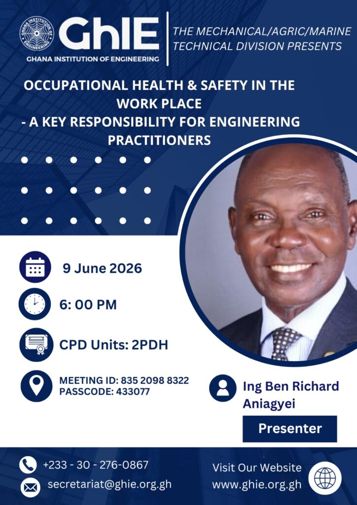 Occupational Health and Safety in the work place – A key responsibility for engineering practitioners