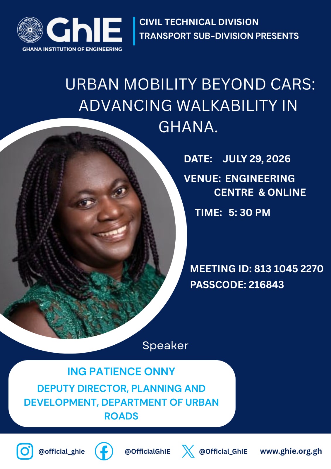 Urban mobility beyond cars: Advancing walkability in Ghana.